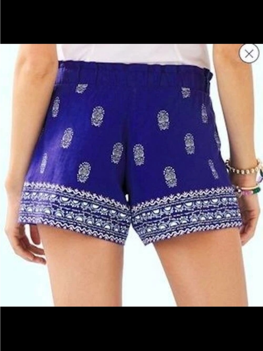 NWOT Lilly Pulitzer Lapis Lazuli Lovely lanterns Arey Linen Shorts - Picture 3 of 12